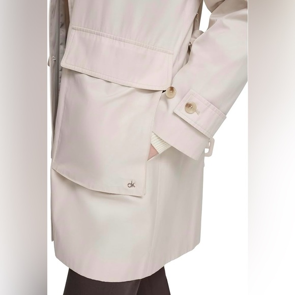 Calvin Klein Belted Rain Jacket in Sand - Size XL - NWT - Picture 3 of 14